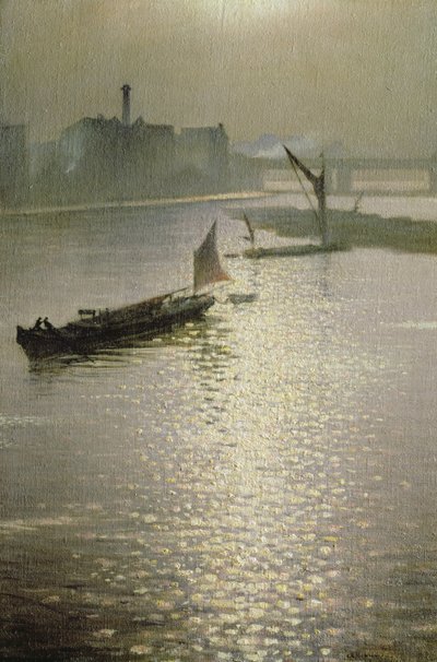 Från Waterloo Bridge: Sun Bursting through Fog, c.1924 av Christopher Richard Wynne Nevinson