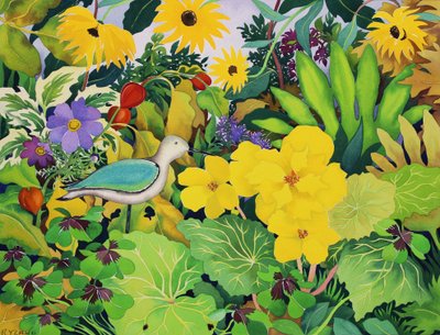 Autumn Garden (akvarell på papper) av Christopher Ryland