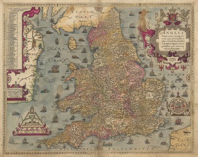 Anglia: England och Wales. 1579 av Christopher Saxton