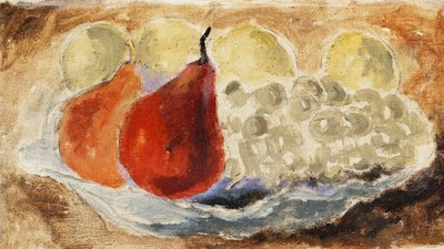 Skal, fat och frukt, ca 1922 (olja ombord) av Christopher Wood