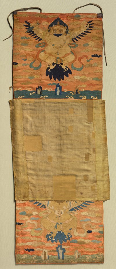 Vajrapani Broderat fäste med Garuda av Chöying Dorjé, the Tenth Black Hat Karmapa (Tibetan