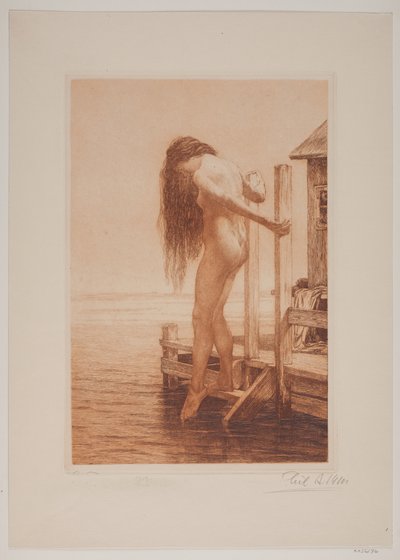 Badande dam av Cilius Johannes Konrad Andersen