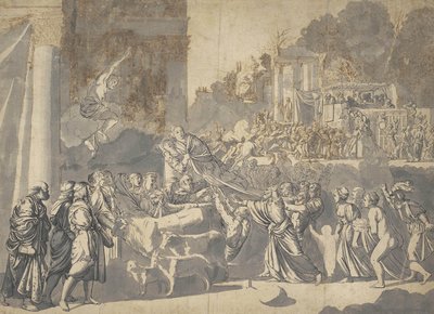 De förnöjda av Circle of Adam Elsheimer