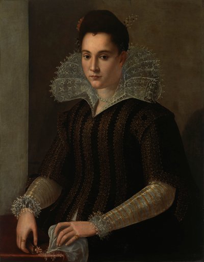 Swedish: Porträtt av dam Portrait of a lady av Circle of Alessandro Allori