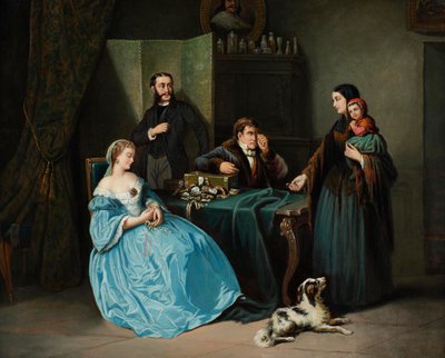 Danhauser (omgivande område) Hos pantbanken av Circle of Josef Danhauser