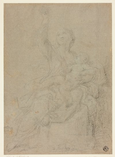 Sittande madonna med barn av Ciro Ferri