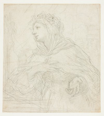 Studie av Santa Rosalia av Palermo av Ciro Ferri