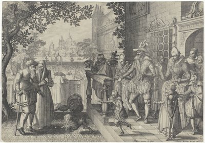 Rika barn, fattiga föräldrar av Claes Jansz. Visscher (II)