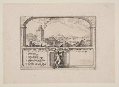 Fyren vid Zandvoort, från vyer i omgivningarna kring Haarlem (Plaisante Plaetsen) av Claes Jansz. Visscher