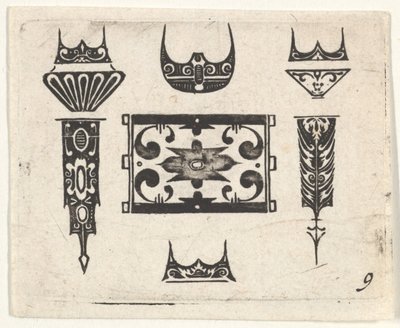 Svarttryck med nio motiv, ca. 1620. av Claes Jansz Visscher