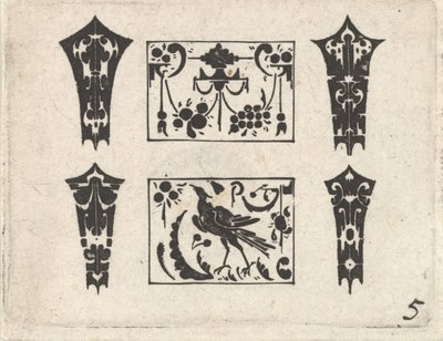 Svarttryck med ett symmetriskt Schweifwerk-mönster, ca. 1620. av Claes Jansz Visscher