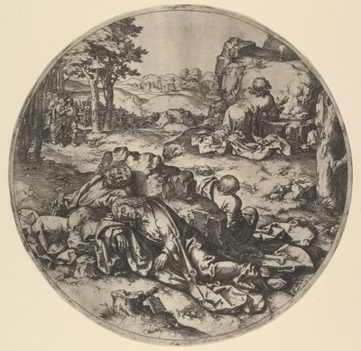 Kristus i Getsemane kopia, 1600-talet. av Claes Jansz Visscher