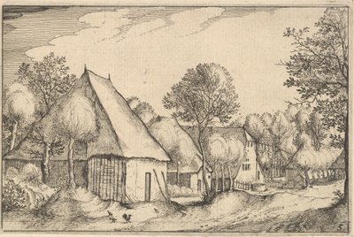 Gårdsgård, tallrik 5 från Regiunculae et Villae aliquot Ducatus Brabantiae, ca. 1610 av Claes Jansz Visscher