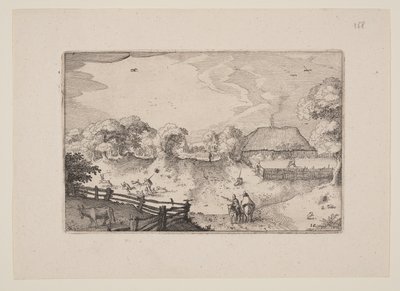 Väg nära sanddynerna, från vyer i omgivningarna kring Haarlem (Plaisante Plaetsen) av Claes Jansz. Visscher