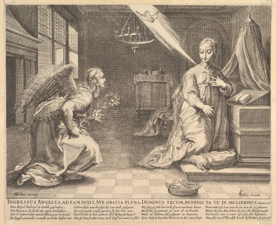 Bebådelsen, före 1652. av Claes Jansz Visscher