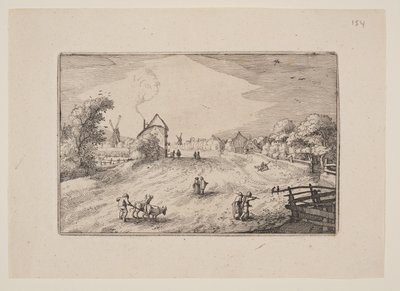 Vägen mot Leiden, från vyer i omgivningarna kring Haarlem (Plaisante Plaetsen) av Claes Jansz. Visscher