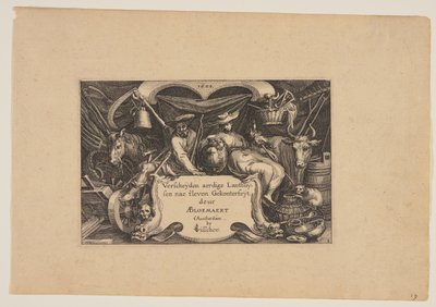Titelblad, ur Landskap (Verscheyden aerdige Lanthuysen...) av Claes Jansz. Visscher