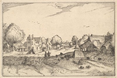 Village Road, skylt 20 från hertigdömet Brabant, ca. 1610 av Claes Jansz Visscher