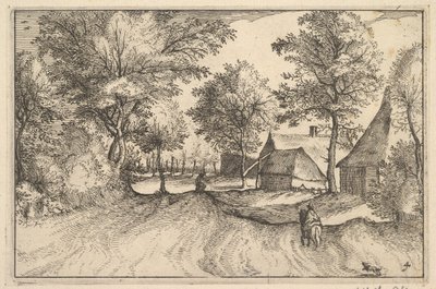 Village Road, skylt 4 från hertigdömet Brabant, ca. 1610 av Claes Jansz Visscher