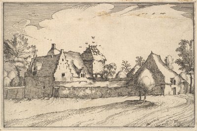 Walled Farm, tallrik 11 från Regiunculae et Villae aliquot Ducatus Brabantiae, ca. 1610 av Claes Jansz Visscher