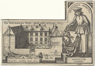 Västindiens hus i Amsterdam, 1623-26 av Claes Jansz Visscher