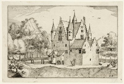 Ett slott, plansch 22 efter Bilder av gårdar, lanthus och rustika byar (Praediorum villarum et rusticarum casularum icones) av Claes Jansz. Visscher II