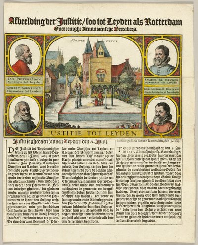 Avrättning av arminianer i Leiden av Claes Jansz. Visscher II