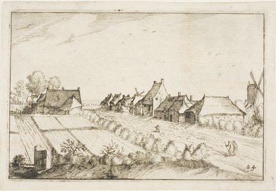 Åkrar och en väg, plansch 24 efter Bilder av gårdar, lanthus och rustika byar (Praediorum villarum et rusticarum casularum icones) av Claes Jansz. Visscher II
