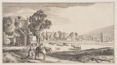 Vägar längs en betesmark, från Landscapes (Playsante Lantschappen) av Claes Jansz. Visscher II