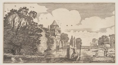 Kleine Houtpoort vid Haarlem, från Landscapes (Playsante Lantschappen) av Claes Jansz. Visscher II