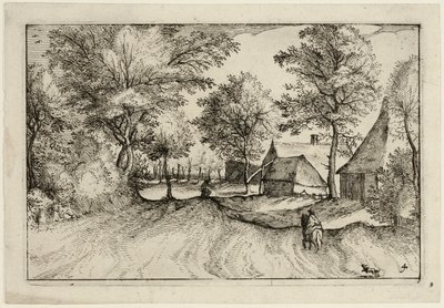 Village Road, plansch fyra efter Bilder av gårdar, lanthus och rustika byar (Praediorum villarum et rusticarum casularum icones) av Claes Jansz. Visscher II