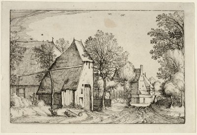 Village Road, plansch tre efter Bilder av gårdar, lanthus och rustika byar (Praediorum villarum et rusticarum casularum icones) av Claes Jansz. Visscher II
