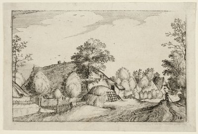 Village Road, plansch tolv efter Bilder av gårdar, lanthus och rustika byar (Praediorum villarum et rusticarum casularum icones) av Claes Jansz. Visscher II