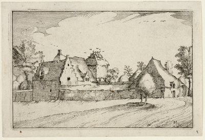 Walled Farm, plansch elva efter Bilder av gårdar, lanthus och rustika byar (Praediorum villarum et rusticarum casularum icones) av Claes Jansz. Visscher II