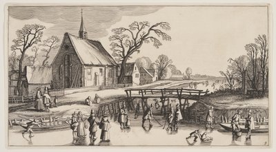Vinterlandskap, från Landskap (Playsante Lantschappen) av Claes Jansz. Visscher II