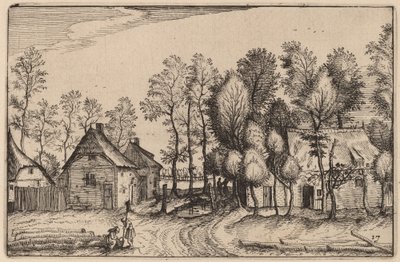 Landskap med huggna träd av Claes Jansz Visscher after Johannes van Doetechum, the Elder after Lucas