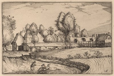 Vägen längs ett fält av Claes Jansz Visscher after Johannes van Doetechum, the Elder after Lucas