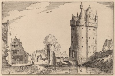 Stadsporten av Claes Jansz Visscher after Johannes van Doetechum, the Elder after Lucas