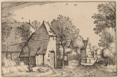 Village Road av Claes Jansz Visscher after Johannes van Doetechum, the Elder after Lucas