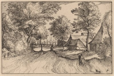 Village Road av Claes Jansz Visscher after Johannes van Doetechum, the Elder after Lucas