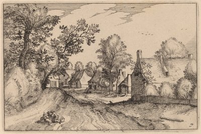 Village Road av Claes Jansz Visscher after Johannes van Doetechum, the Elder after Lucas
