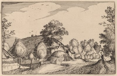 Village Road av Claes Jansz Visscher after Lucas van Doetechum after Master of the Small Landscapes after Johannes