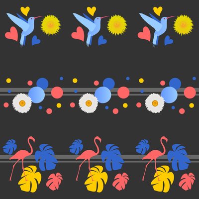 Fåglar, blommor, fläckar och ränder av Claire Huntley