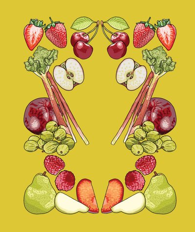 Fruktig frukt, 2024 (digital) av Claire Huntley