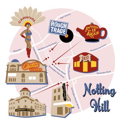Karta över Notting Hill av Claire Huntley