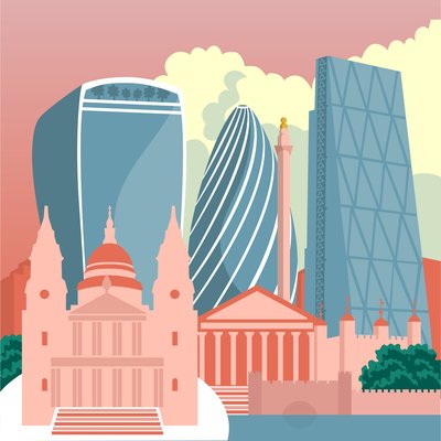 Square Mile stadsbild av Claire Huntley