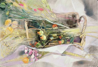 Korg med torkade blommor ( av Claire Spencer