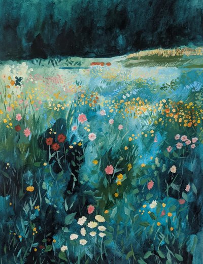 En färgsprakande äng med vildblommor av Claire Whitehead