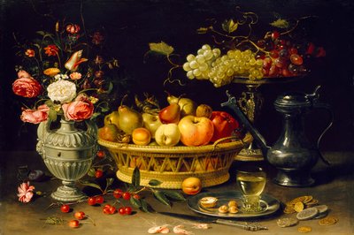 Stilleben av frukt och blommor, 1608-1621 av Clara Peeters