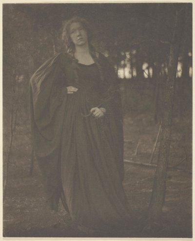 Utan titel [kvinna i skogen], 190105. av Clarence H White